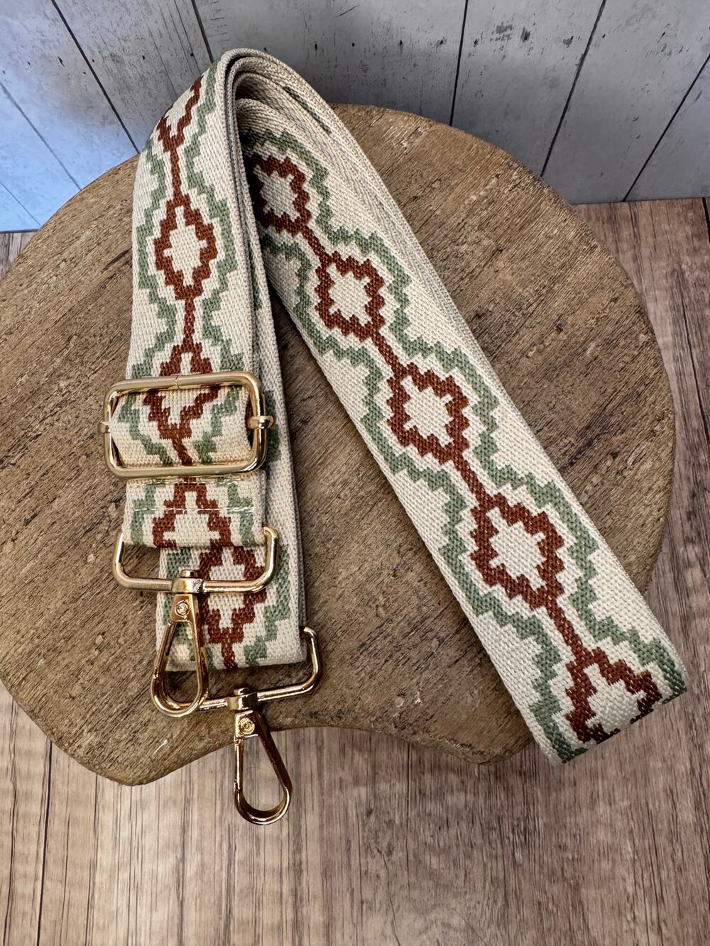 Neutral Woven Aztec Pattern Purse Strap Crossbody Bag Strap NEW Boho Bag Strap